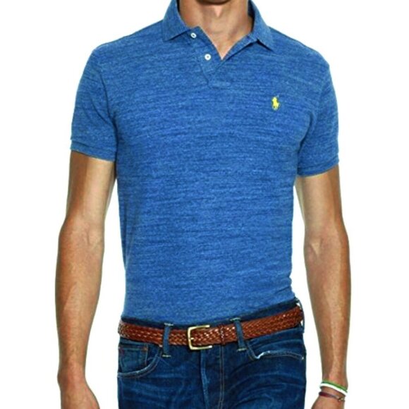 Polo Ralph Lauren Slim Fit 100% Cotton Polo Shirt Royal Blue Size M - Picture 1 of 11